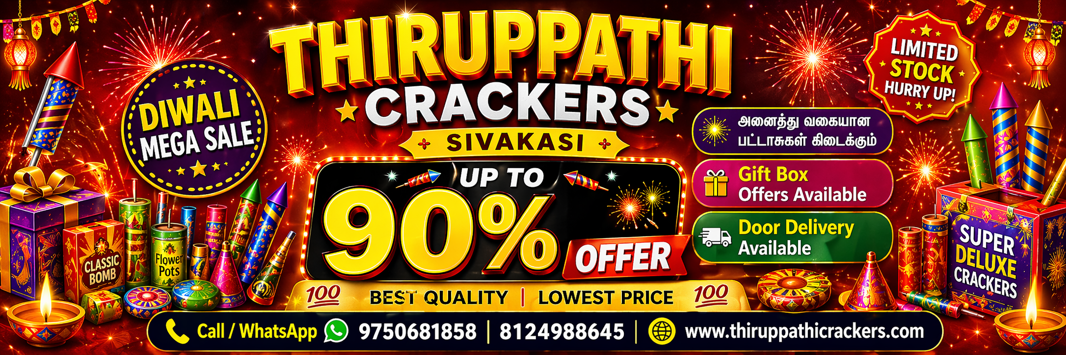 Welcome to Thiruppathi Crackers Sivakasi
  